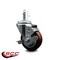 Service Caster 3.5'' Maroon Poly Wheel Swivel 7/16'' Grip Ring Stem Caster with Brake SCC-GR20S3514-PPUB-MRN-TLB-716138 - alternate 3